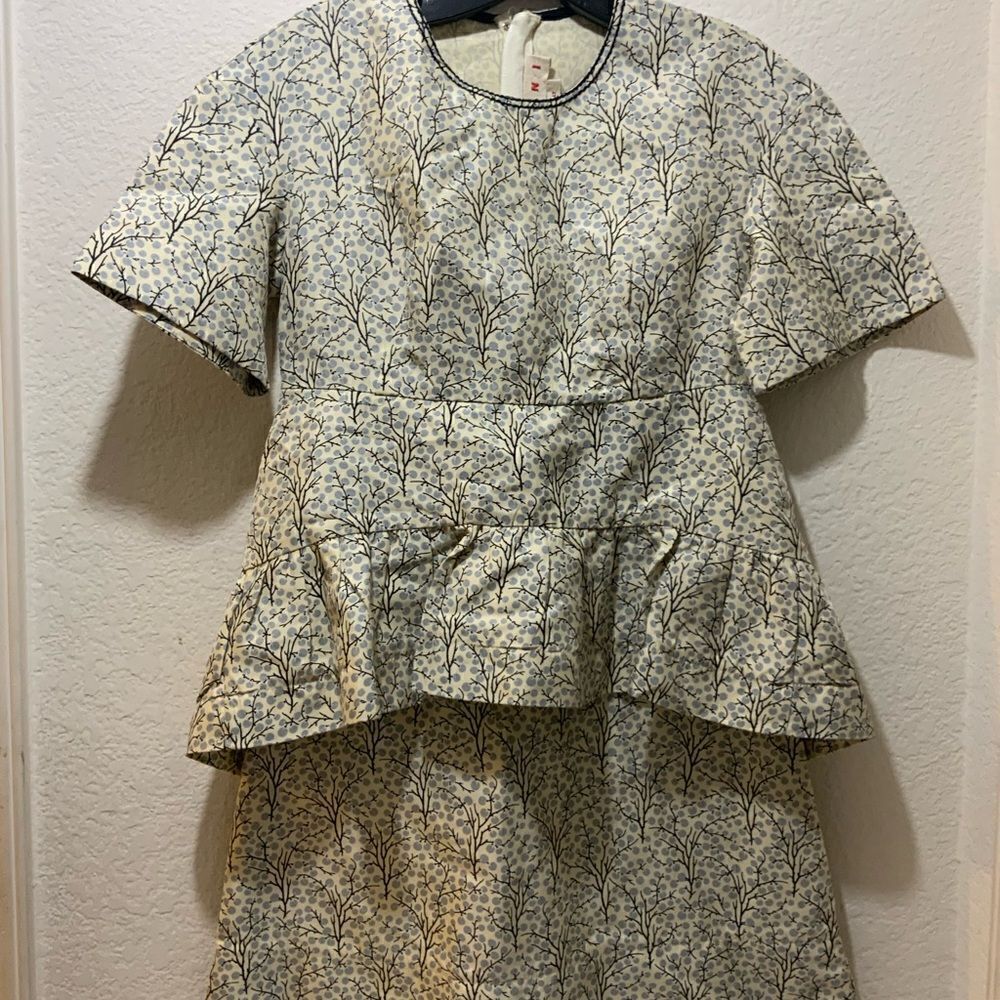 MARNI Pattern Ruffle Dress Print Dress Size 38 - Picture 4 of 10